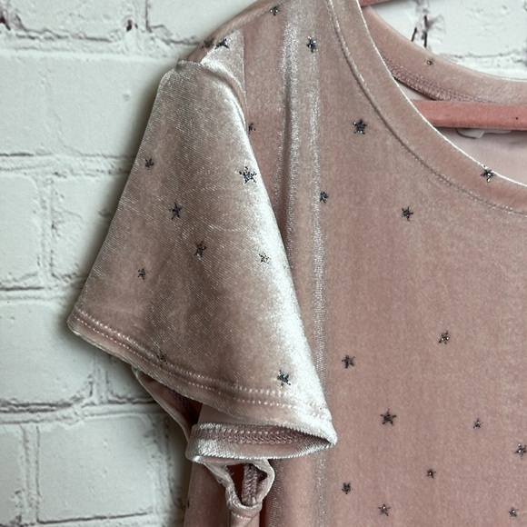 GAP Kids Blush Velour Dress with Silver Shiny Stars - Picture 4 of 9